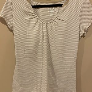 Fashion Bug women’s size large tan and white striped tee